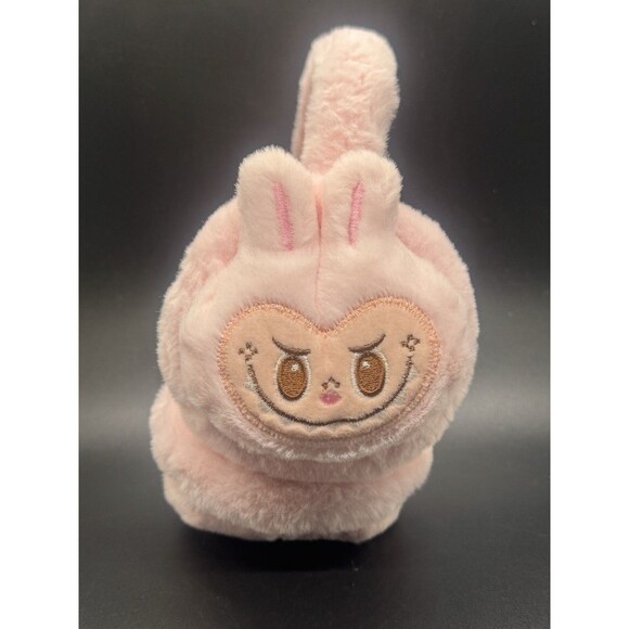 Pink Faux Fur Fluffy Plush Labubu Kids Earmuffs - Picture 4 of 5